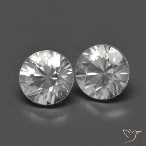 1.62ctw Natural White Zircon, Round, VVS-VS