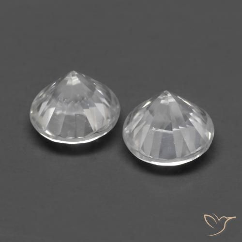 Zircon Gemstones in 5 mm (calibrated) Size for Sale, Zircon Stones in White Color