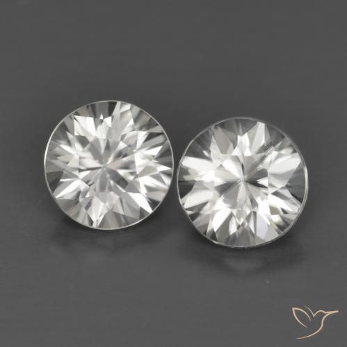 1.46ctw Natural White Zircon, Round, VVS-VS