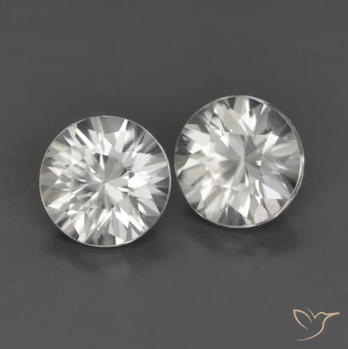 1.46 ctw White Zircon Stones, Natural Zircon in Diamond-Cut Shape for Sale