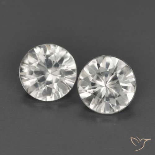1.29 ct White Zircon, 5 mm Diamond Cut From Myanmar, Photo A