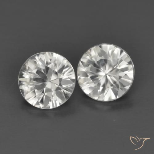 1.29 ctw White Zircon Stones, Natural Zircon in Diamond-Cut Shape for Sale
