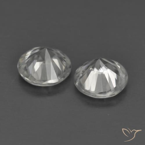Zircon Gemstones in 5 mm (calibrated) Size for Sale, Zircon Stones in White Color