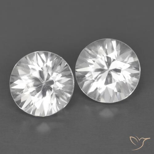 2.63 ctw White Zircon Stones, Natural Zircon in Diamond-Cut Shape for Sale