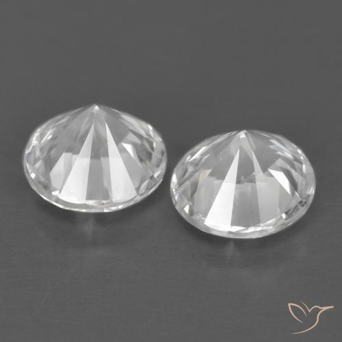 Zircon Gemstones in 6 mm (calibrated) Size for Sale, Zircon Stones in White Color
