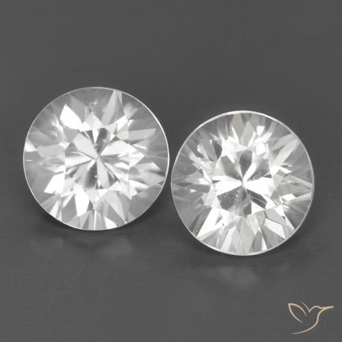 2.41 ct White Zircon, 6.1 mm Diamond Cut From Myanmar, Photo A