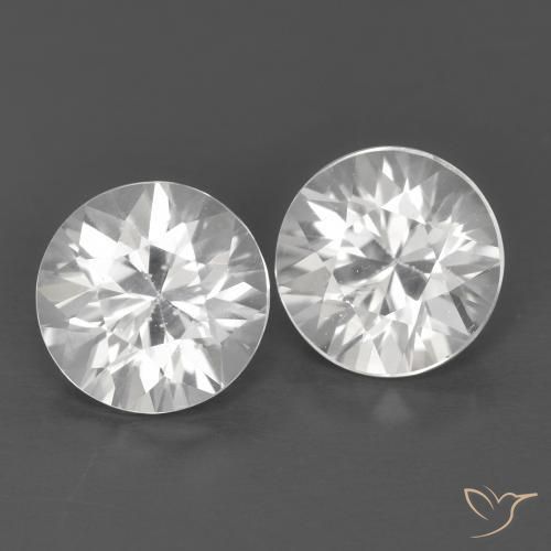 2.41 ctw White Zircon Stones, Natural Zircon in Diamond-Cut Shape for Sale