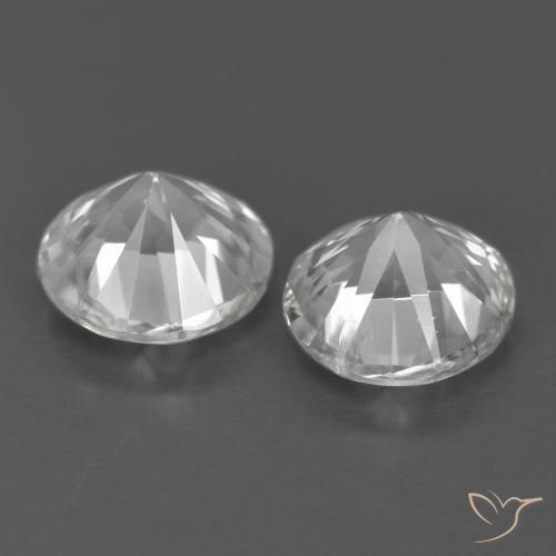 Zircon Gemstones in 6 mm (calibrated) Size for Sale, Zircon Stones in White Color