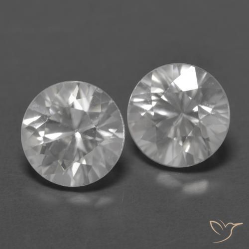 2.56ctw Natural White Zircon, Round, VVS-VS
