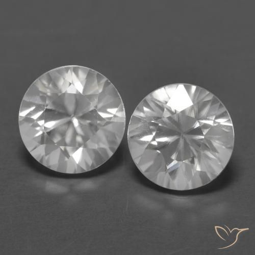 2.56 ctw White Zircon Stones, Natural Zircon in Diamond-Cut Shape for Sale
