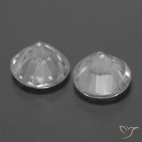 Zircon Gemstones in 6 mm (calibrated) Size for Sale, Zircon Stones in White Color