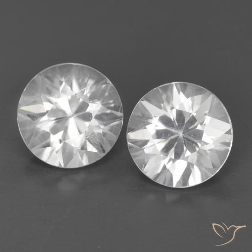 2.42ctw Natural White Zircon, Round, VVS-VS