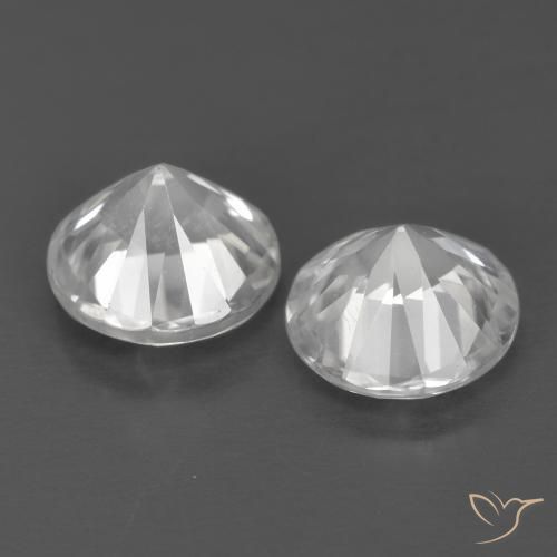 Zircon Gemstones in 6 mm (calibrated) Size for Sale, Zircon Stones in White Color