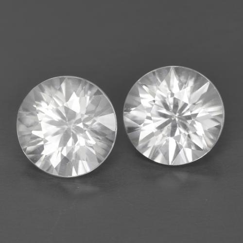Paire assortie Zircon Blanc Tour de 6mm, poids total de 2,38 ct (1,19 ct en moyenne pour chaque), paire Zircon assorties de pureté vvs-vs et de couleur Blanc, pierre gemme naturelle Chauffé, dureté Mohs de 6.5 à 7.5 convient aux bijoux de tous les jours, pierre de sagesse, Expose Feu Exceptionnel, Photo A