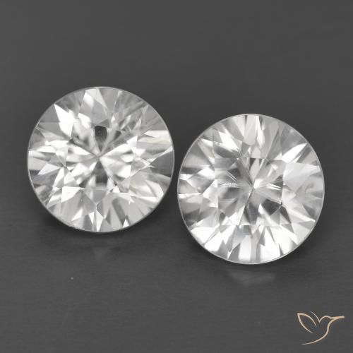 2.43ctw Natural White Zircon, Round, VVS-VS