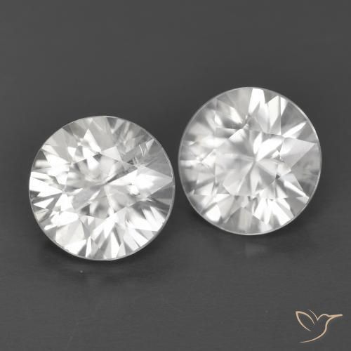 2.43 ctw White Zircon Stones, Natural Zircon in Diamond-Cut Shape for Sale