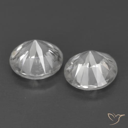 Zircon Gemstones in 6 mm (calibrated) Size for Sale, Zircon Stones in White Color