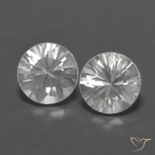 2.52 ctw White Zircon Stones, Natural Zircon in Diamond-Cut Shape for Sale