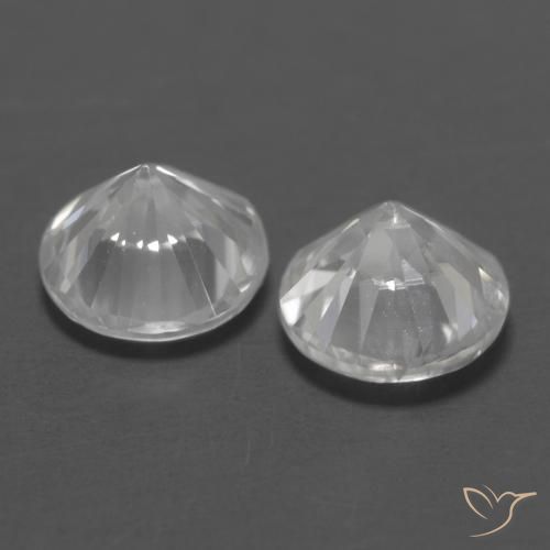 Zircon Gemstones in 6 mm (calibrated) Size for Sale, Zircon Stones in White Color