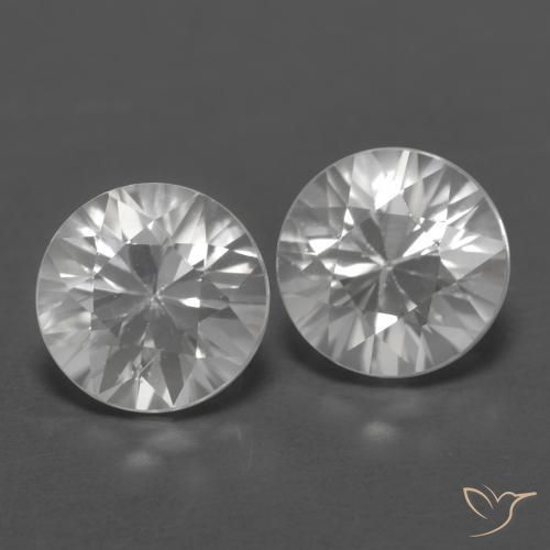 2.49 ctw White Zircon Stones, Natural Zircon in Diamond-Cut Shape for Sale