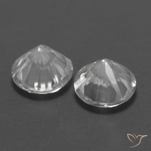 Zircon Gemstones in 6 mm (calibrated) Size for Sale, Zircon Stones in White Color