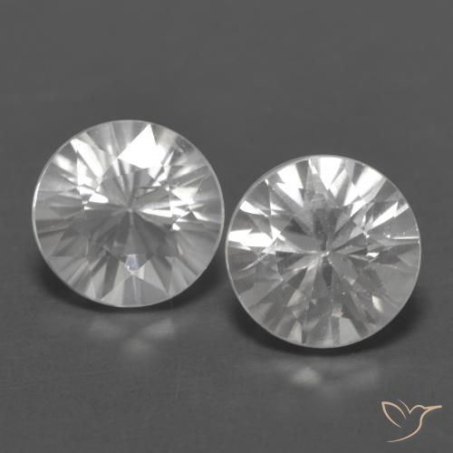 2.39 ct White Zircon, 6 mm Diamond Cut From Myanmar, Photo A