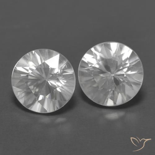 2.39 ctw White Zircon Stones, Natural Zircon in Diamond-Cut Shape for Sale