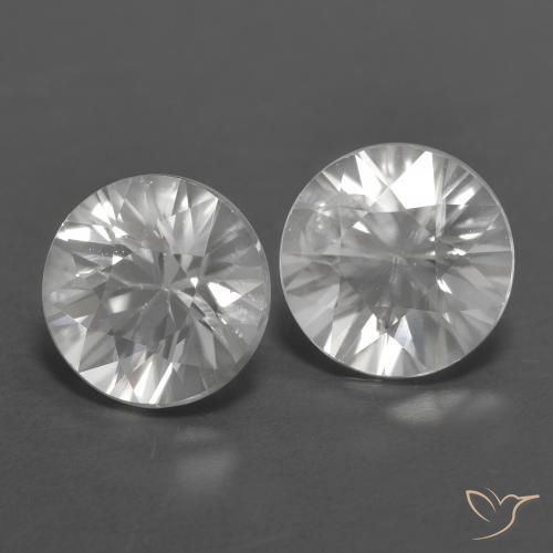 2.43ctw Natural White Zircon, Round, VVS-VS