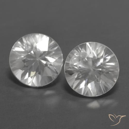 2.43 ctw White Zircon Stones, Natural Zircon in Diamond-Cut Shape for Sale