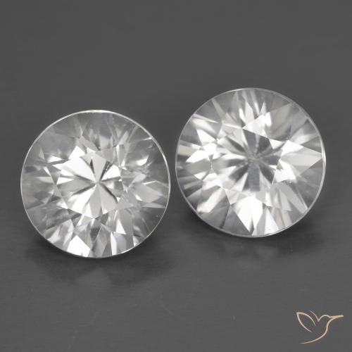 2.50ctw Natural White Zircon, Round, VVS-VS