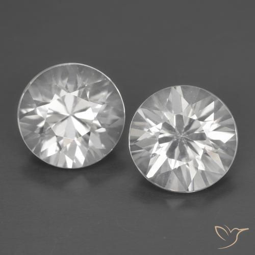 2.50 ctw White Zircon Stones, Natural Zircon in Diamond-Cut Shape for Sale