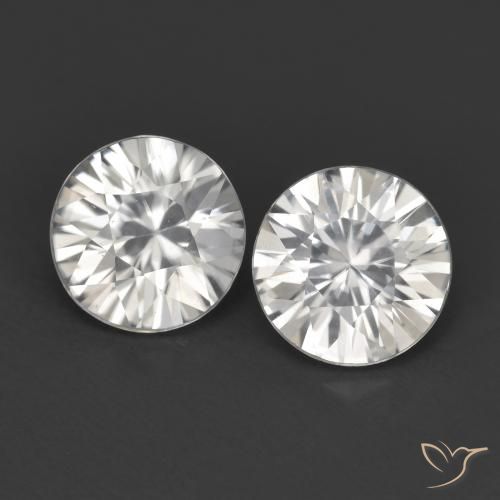 2.38 ct White Zircon, 6 mm Diamond Cut From Myanmar, Photo A