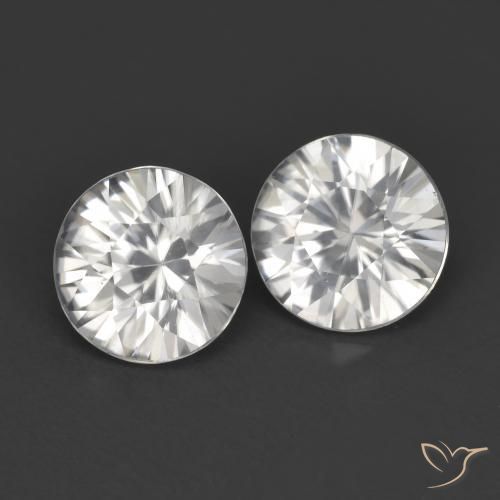 2.38 ctw White Zircon Stones, Natural Zircon in Diamond-Cut Shape for Sale