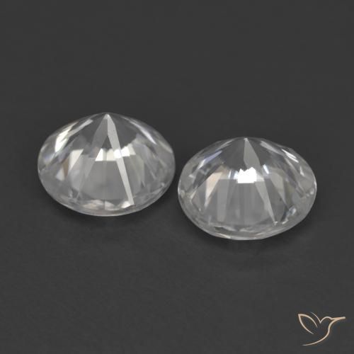 Zircon Gemstones in 6 mm (calibrated) Size for Sale, Zircon Stones in White Color