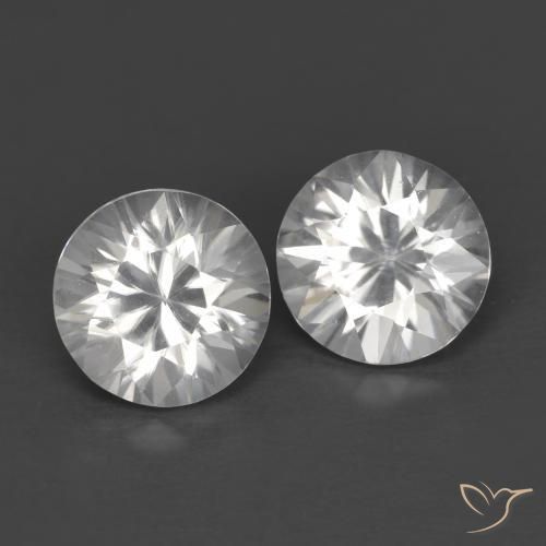 2.46 ctw White Zircon Stones, Natural Zircon in Diamond-Cut Shape for Sale