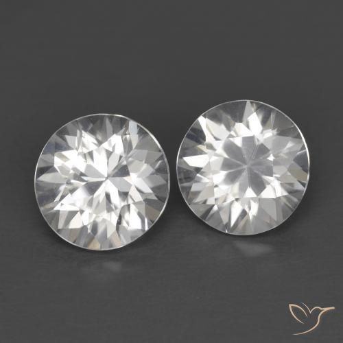 2.46 ctw White Zircon Stones, Natural Zircon in Diamond-Cut Shape for Sale