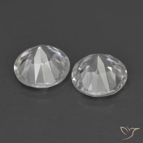 Zircon Gemstones in 6 mm (calibrated) Size for Sale, Zircon Stones in White Color