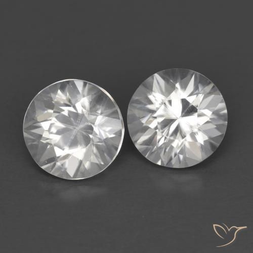 2.52 ctw White Zircon Stones, Natural Zircon in Diamond-Cut Shape for Sale