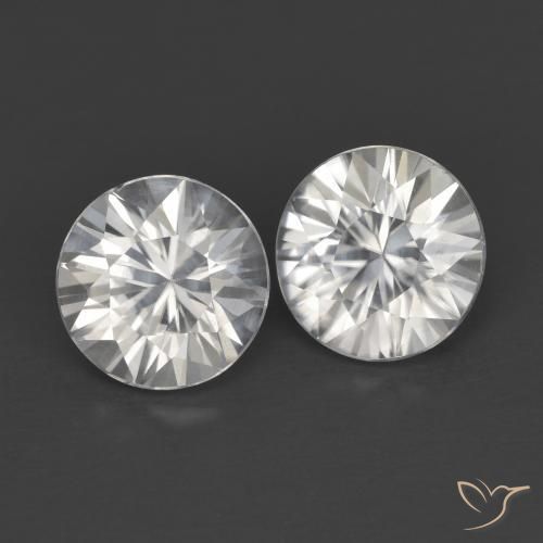 2.41 ct White Zircon, 6.2 mm Diamond Cut From Myanmar, Photo A