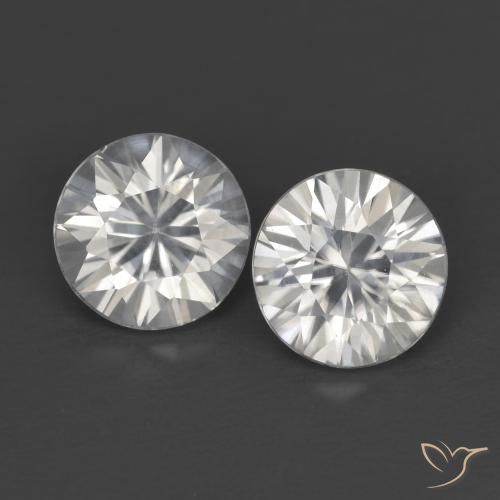 2.41 ctw White Zircon Stones, Natural Zircon in Diamond-Cut Shape for Sale