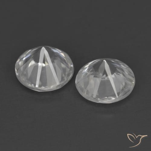 Zircon Gemstones in 6 mm (calibrated) Size for Sale, Zircon Stones in White Color
