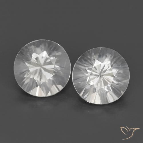1.43 ctw White Zircon Stones, Natural Zircon in Diamond-Cut Shape for Sale