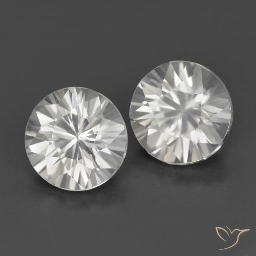 1.41 ctw White Zircon Stones, Natural Zircon in Diamond-Cut Shape for Sale