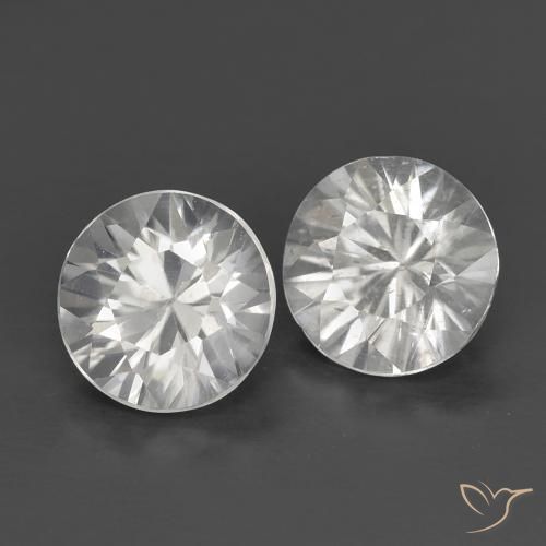 1.40 ctw White Zircon Stones, Natural Zircon in Diamond-Cut Shape for Sale