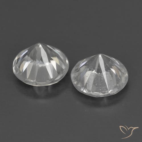 Zircon Gemstones in 5 mm (calibrated) Size for Sale, Zircon Stones in White Color
