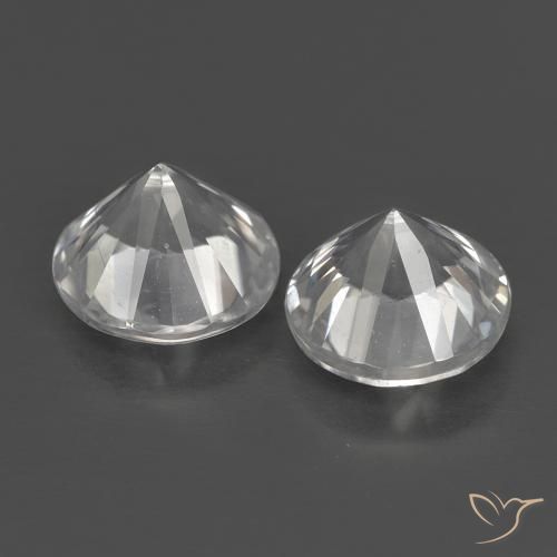 Zircon Gemstones in 5 mm (calibrated) Size for Sale, Zircon Stones in White Color