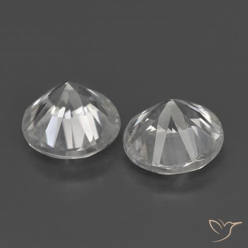 Zircon Gemstones in 5 mm (calibrated) Size for Sale, Zircon Stones in White Color