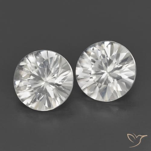1.31 ctw White Zircon Stones, Natural Zircon in Diamond-Cut Shape for Sale
