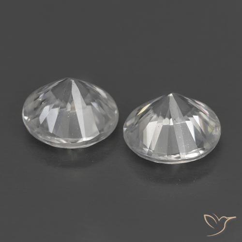 Zircon Gemstones in 5 mm (calibrated) Size for Sale, Zircon Stones in White Color