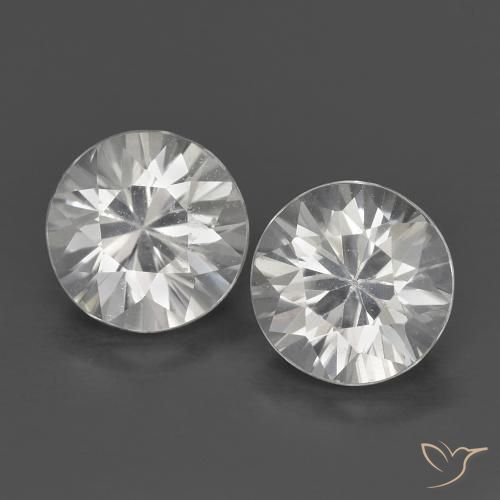1.47 ctw White Zircon Stones, Natural Zircon in Diamond-Cut Shape for Sale